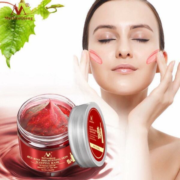 Sleeping Mask Anti-Aging Whitening Moisturizing Essence Brighten Skin Face Mask Wine Red Wine Night Cream