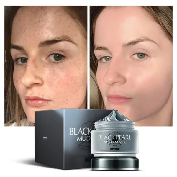 Black Pearl Mud Mask Face Deep Cleansing Purifying Clay Mask Acne Remove Blackhead Oil Control Whitening Facial Skin Care