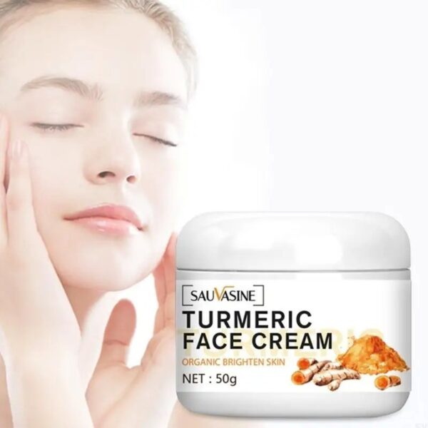 Turmeric Face Whitening Cream for Dark Skin Remove Acne Lighten Dark Spots Moisturizing Brightening Cream for Face Skin Care