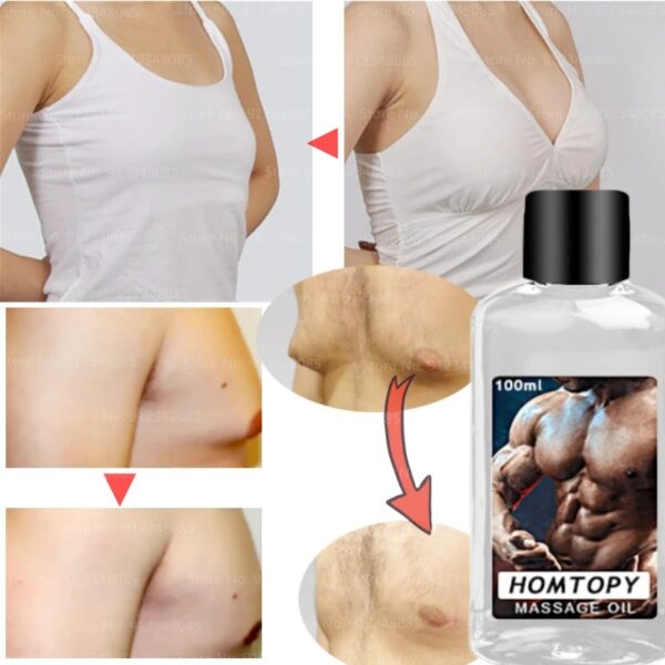 Men's Body Shaping Essential Oil Big Chest Smaller Chest Eliminating Side Milk Firming Fat Thin Chest Essential Oil for Men