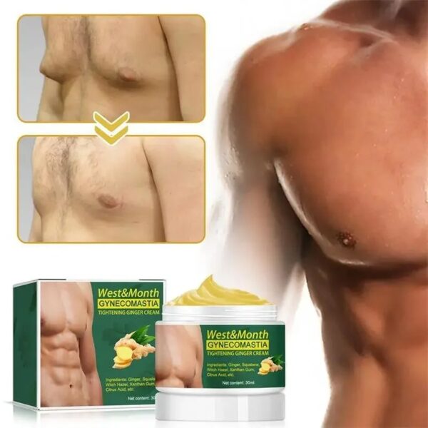 Man Breast Firm Massage Cream Ginger Serum Remove Excess Fat Effective Shrink Chest Gynecomastia Tighten Essence Oil Cream