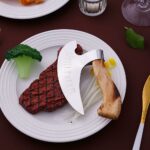 Home Kitchen Supplies Handmade Pizza Cutting Ax Stainless Steel High Quality Practical Knife Ax With Leather Case