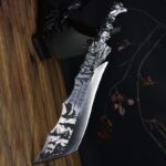 Wood Chopper Knife  Sharp Hunting Long Machete Hatchet Big Bone Chop Handmade Forged Longquan Kitchen Knife