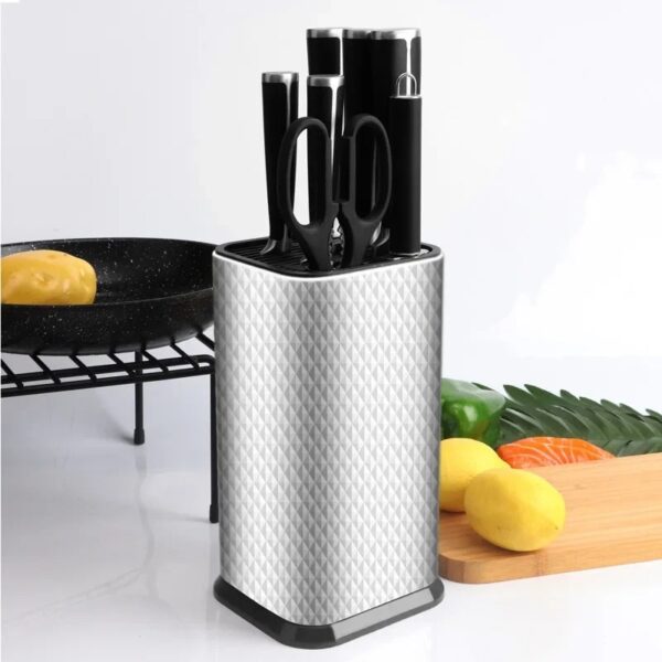 Stainless Steel Square Knife Holder Put Kitchen Knife Scissors Kitchen Multifunctional Utility Storage Tool Household