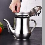 Cooking Oil Filter Pot Container Oil  Separator Bottle Stainless Steel Storage Pot Oil Tank With Filter Mesh For Kitchen