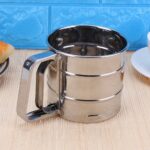 Handheld Flour shaker Stainless Steel Mesh Sieve Cup Icing Sugar Bake Tool Semi-automatic Cake Utensils Cocoa Powder Baking Tool