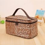 Women's Lettered Make-up Bag Fashion Square Travel Portable Storage Wash Bag Cosmetic Storage Y
