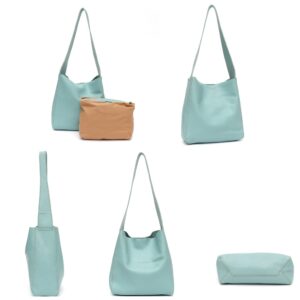 SC Casual Soft Cow Leather Hobo Bag For Women Natural Genuine Skin Bucket Shoulder Shopping Handbags Slouchy Simple Style Purse