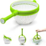 Salad Spinner Vegetable Drain Basket Scratch Resistant Spinning Colander Fruit Vegetable Spina Colander with Collapsible Handle