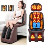 Electric Full Body Massage Chair Neck Back Waist Massage Cushion Heat Vibrate Kneading Leg Massage Pad Seat Relaxation