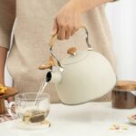 Stainless Steel Whistling Tea Kettle Food Grade Tea Pot for Make Tea Boil Water Compatible with Gas Stoves Induction Cooker