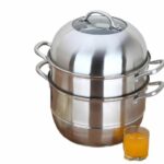 Stainless Steel 3-Tier/Layer Steam cooker pot, Food cook Double Boilder Work with Gas Electric Induction Grill stove