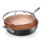 Quart Multipurpose Non-stick Jumbo Cooker with Glass Lid, Stainless Steel Handle & Helper Handle