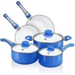 Pieces Non-stick Pots Pans Ceramic Coating Cookware Set with Induction Bottom