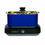 Large Capacity 6-Quart Non-Stick Versatility Cooker with 5 Different Temperature Control Settings Dishwasher Safe Blue