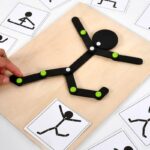 Baby kids Educational Toys Fun Sport Action Matching Wooden Man with 24 Cognitive Cards Kids Puzzles Toys Early Learning Gifts