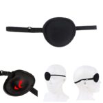 Unisex Black Pirate Eye Patch Single Eye Patch Eyepatch One Eye Washable Adjustable Concave Eye Patch Kid Pirate Cosplay Costume