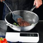 Stainless Steel Wok Frying Pan,Honeycomb Skillet Pan Without Oil Smoke Wok,Suitable for Gas and Induction Cooker Kitchen Tool