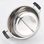 Stainless steel soup pot thickened hot pot high ear furnace pot mandarin duck double lattice hot pot