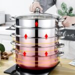 Universal Cooking Pots Stainless Steel Thick Steamer pot 5-layer Soup Steam Pot for Induction Cooker Gas Stove steam pot