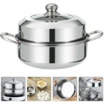 Stainless Steel Two Layer Thick Steamer Pot Soup Steam Pot Universal Cooking Pots For Induction Cooker Gas Stove