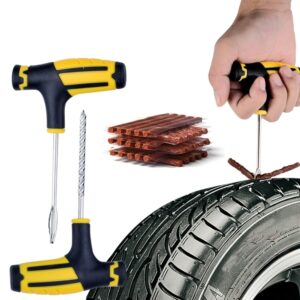 Car Tire Repair Tools Kit with Rubber Strips Tubeless Tyre Puncture Studding Plug Set for Truck Motorcycle 1