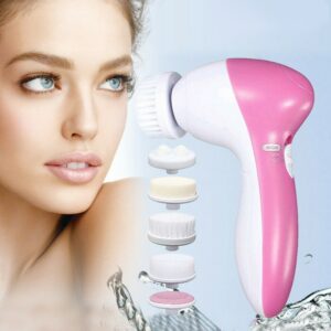 Electric Facial Cleansing Brush Exfoliater Deep Cleaning Face Massage Brush Skin Care Massage Spa 5 Heads 1
