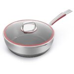 Frying Pan Small Capital Pan with Flat Bottom Universal Deep Frypan Pan Flat Bottom Wok Frypan for Household Restaurant