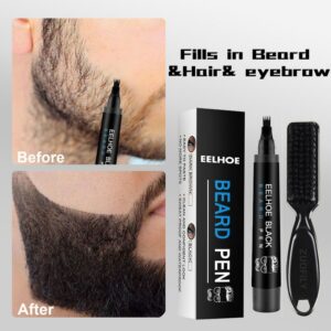 Beard Filling Pen Kit Beard Enhancer Brush Beard Coloring Shaping Tools Waterproof Black Brown Hair Pencil Man Cosmetic 1
