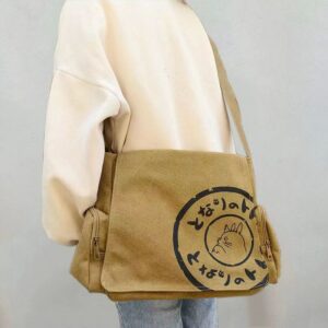 Totoro Canvas Messenger Bag for Women Designer Handbags Women's Large Tote Bags Female Shoulder Crossbody Handbag 1