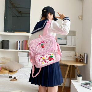 Pink Girl Embroidery Strawberry Children's Schoolbag Student Girls Birthday Gift 2020 New Japanese Cartoon Children Backpack 3
