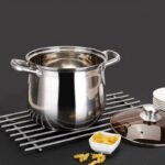 Stock Pot Thickened 304 Stainless Steel Large Capacity Double Bottom Noodle Cooking Pot Porridge Pot Induction Cooker Wok Pan