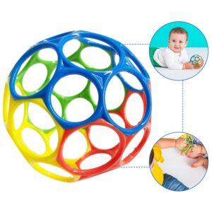 Kids Grasp Ball Children Pliable Grasping Soft Rubber Baby Toy Hand Shake Bright Starts Oball Soft Safety Hand Bells 3