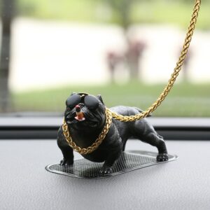 Car Dashboard Ornament Bully Pitbull Dog Doll Auto Interior Accessories Ornaments Cute Chritmas Gift Creative Home Decor 4