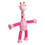 Stretch Tube Giraffe Puzzle Toy Novelty Decompression Toy Cartoon Suction Cup Telescopic Giraffe Variety Shape Luminous 3
