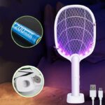 Mosquito racket USB Rechargeable Fly Zapper Swatter with Purple Lamp Seduction Trap Summer Night Baby Sleep Protect tools