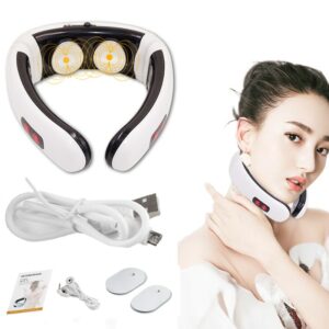 Electric Pulse Back Neck Massager Far Infrared Heating Pain Relief Health Care Relaxation Tool Intelligent Cervical Massager 1