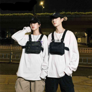Unisex Streetwear Vest Chest Rig Bag Oxford Cloth Waistcoat Hip Hop Pouching Bag Functional Tactical Belt Bag Waist Packs
