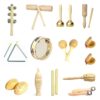 Toddlers Music Toys Set Castanet Sand Hammer Tambourine Triangle Double Ringer Orff Percussion Instrument Sets Montessori Toys 1