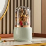 Makeup Brush Storage Bucket Rotating Cosmetic Display Holder Box Transparent Dustproof Lightweight for School Office