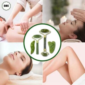 Natural Jade Roller Gua Sha Massager For Face Beauty Health Sets Gouache Roller Facial Wrinkle Remover Skin Care 2
