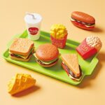 Detachable Snack Hamburger Plastic Pretend Toy Play House Food Sets For Kids Kitchen