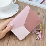 Geometric Women Cute Pink Wallets Pocket Purse Card Holder Patchwork Wallet Lady Female Fashion Short Coin Burse Money Bag