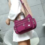 Yogodlns Oxford Waterproof Shoulder Bag Women Casual Crossbody Bag Multifunction Shopping Handbag Large Capacity Messenger Bag