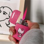 Kitty cute Lighter Creative Iighter Kawaii MyMelody Kuromi Cinnamo Sanrioed Windproof Red Flame Lighters Fast Delivery