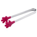 Mini Silicone Hand Shape Muffins Tongs Bread Ice Cube Serving Clips Home Use for Cooking Bar Kitchen Tools Rose red