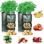 Potato Grow Bag PE Vegetable Grow Bags with Handle Thickened Growing Bag Vegetable Onion Plant Bag Outdoor Garden Pots