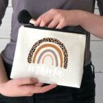 Teacher Makeup Bags Mama Cosmetic Bags Mama Teacher Gift Makeup Pouch Fashion Rainbow Storage Bag Reusable