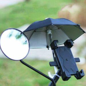 Bicycle Phone Holder Mini Sunshade Umbrella Bicycle Decoration Accessories Polyester Mobile Automatic Umbrella 2