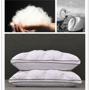 White Goose Down/Feather Pillow Five-star Hotel Goose Feather Pillow Single Healthy Pillow Orthopedic Pillow 1